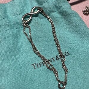 Tiffany & Co. Silver Infinity Bracelet with Double Chain